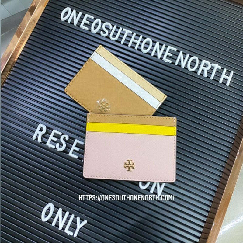 香港現貨  Tory Burch Emerson Color Block Slim Card Case