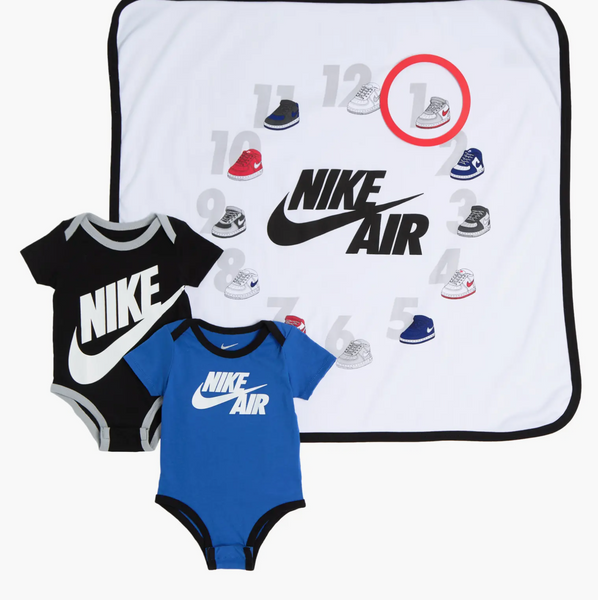 nike002 香港現貨 Nike One Year Old Gift set (2 bodysuits and one blanket)