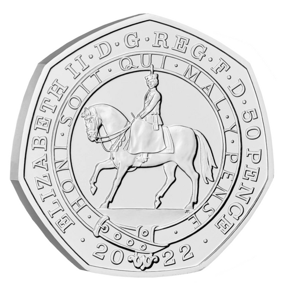 香港現貨 英國Royal Mint紀念幣 The Platinum Jubilee of Her Majesty The Queen 2022 UK 50p Brilliant Uncirculated Coin