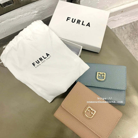 香港現貨 Furla Plain Leather Folding Wallet Small Wallet Logo