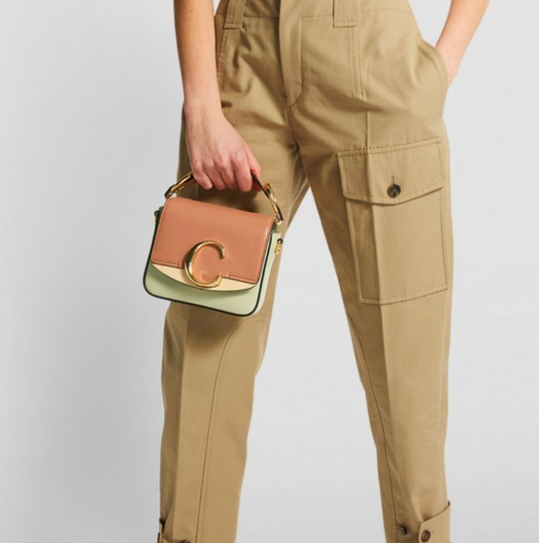 香港現貨 CHLOÉ  Mini Leather Two-Tone Chloé C Bag