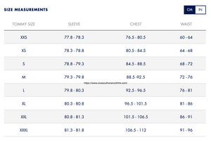 Tommy 女裝 Size Chart