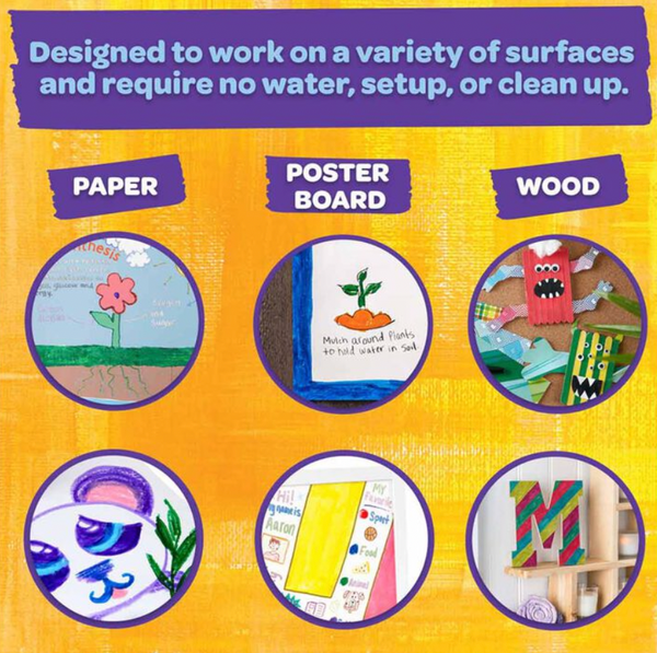 crayola002 Washable Paint Sticks, Kids Paint Set, 6 Count