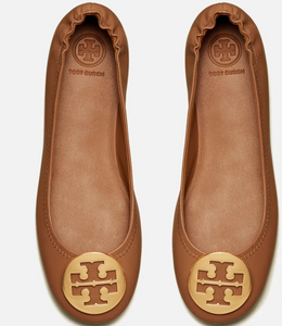 香港現貨 Tory Minnie Travel Ballet with Nappa Leather Royal Tan US 5.5