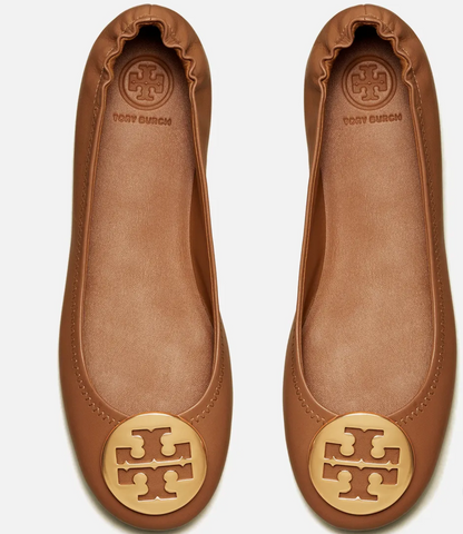 香港現貨 Tory Minnie Travel Ballet with Nappa Leather Royal Tan US 5.5