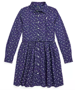香港現貨  Ralph Lauren Big Girls Flower Shirt Dress Size 16