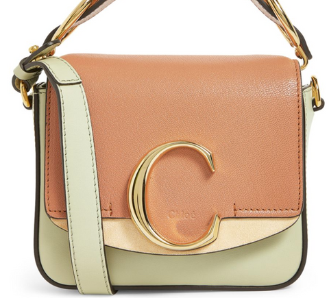 香港現貨 CHLOÉ  Mini Leather Two-Tone Chloé C Bag
