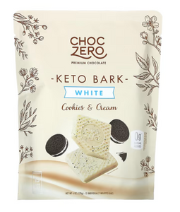 choc006 ChocZero, 無糖白巧克力 餅乾和奶油  6oz x 15 塊, 生酮飲食必需買 唔生酮減肥口痕都可以食 【平行進口】