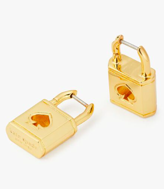 香港現貨 Kate Spade New York Lock And Spade CZ Hoops