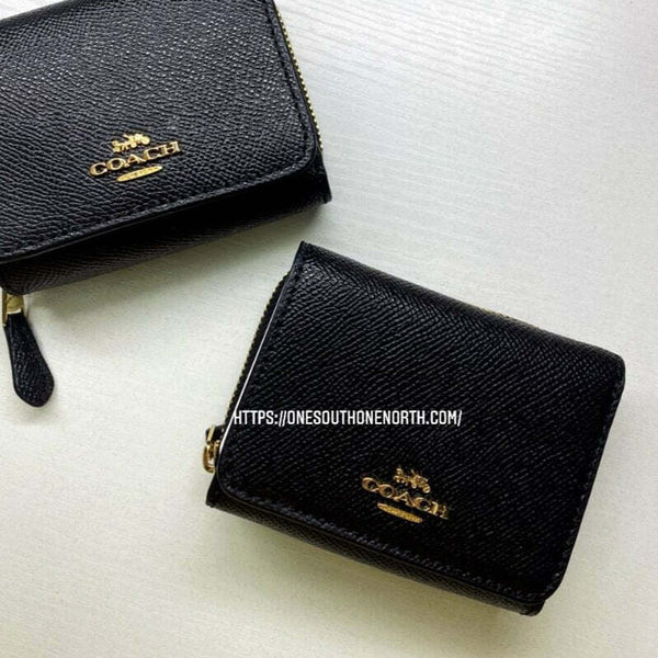 香港現貨 Coach Small Trifold Wallet Leather