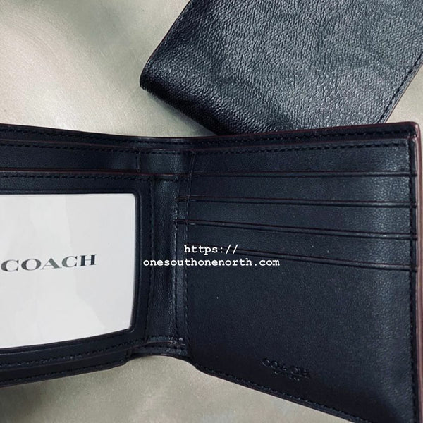 Coach108 香港現貨 Coach Compact Id Wallet In Signature Canvas
