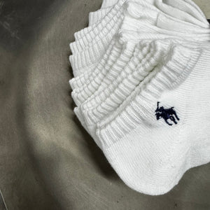 polo205 大優惠 6對白色 男裝經典小馬logo短襪 (平行進口)