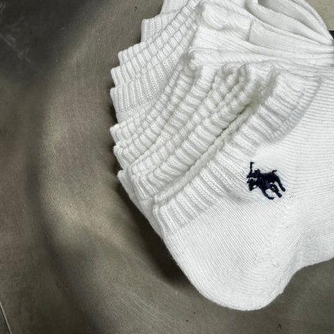 polo205 大優惠 6對白色 男裝經典小馬logo短襪 (平行進口)