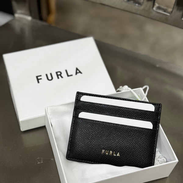 Furla204 香港現貨 防刮皮 禮盒黑色經典卡包 卡套 【平行進口】