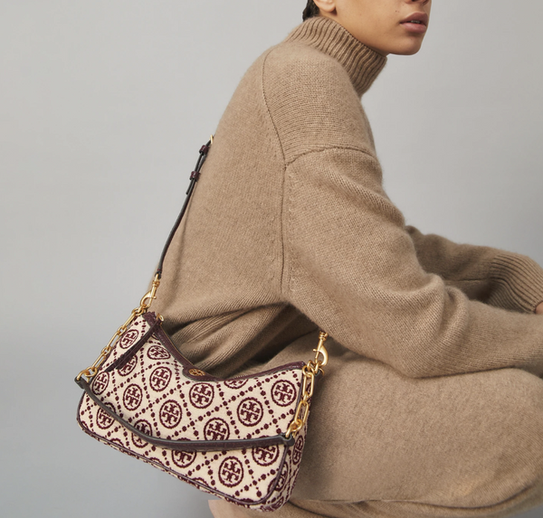 香港現貨 Tory Burch T Monogram Chenille Studio Bag