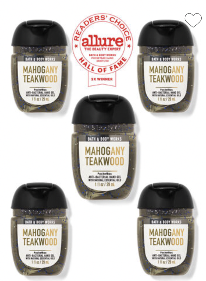 bbw134 Mahogany Teakwood PocketBac Hand Sanitizers, 5-Pack