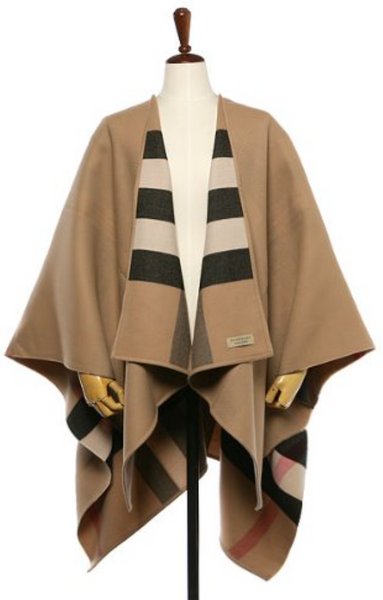 香港現貨 Burberry Camel Check Revisable 斗篷