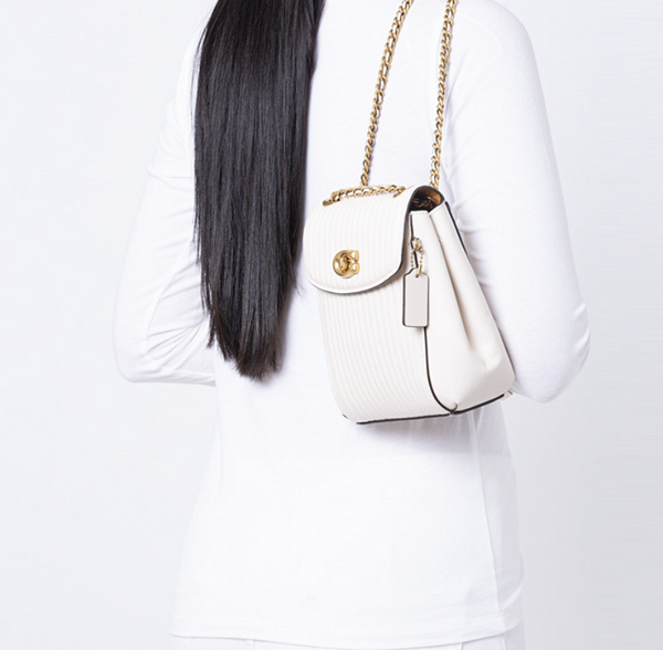 香港現貨 Coach Parker 16 Convertible Backpack (White Quilting)