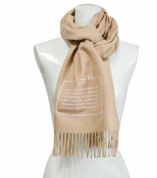 Caoch141 香港現貨 Coach 100% cashmere Scarf CAMEL