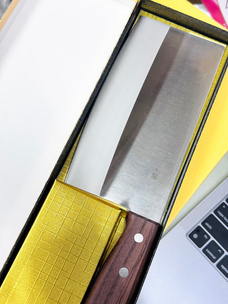 knife004 香港現貨 日本製造 不鏽鋼 木手柄菜刀  禮盒裝