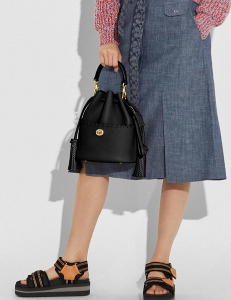 香港現貨 Coach Lora Bucket Bag With Whipstitch Detail
